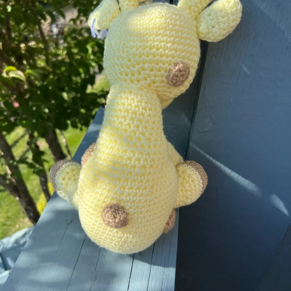 Handmade Crochet Sitting Giraffe